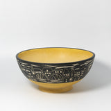 Fruit Bowl w/ Cityscape in Yellow by Maru Pottery