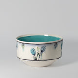 Floral Mid-Modern Bowl in Turquoise by Rachel De Condé Ceramics