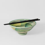 Noodle Bowl w/ Chopsticks in Aqua by Keffer Pottery