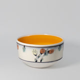 Floral Mid-Modern Bowl in Orange by Rachel De Condé Ceramics