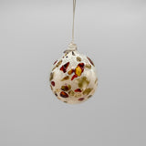 Small Ball Ornament in Ruby & Coal by Glass Roots