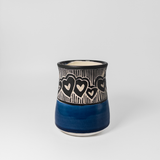 Tumbler w/ Hearts in Cobalt Blue by Maru Pottery