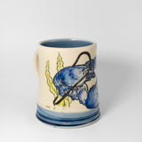 Silkscreen Mug w/ Blue Lobster by Eastwood Pottery