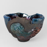 Raku Jellyfish Bowl by Tim Isaac Pottery