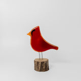 Northern Cardinal (Male) on Perch by The Glass Bakery