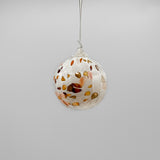Small Ball Ornament in Light My Fire Ambers by Glass Roots