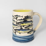 Silkscreen Mug w/ Mackerel by Eastwood Pottery