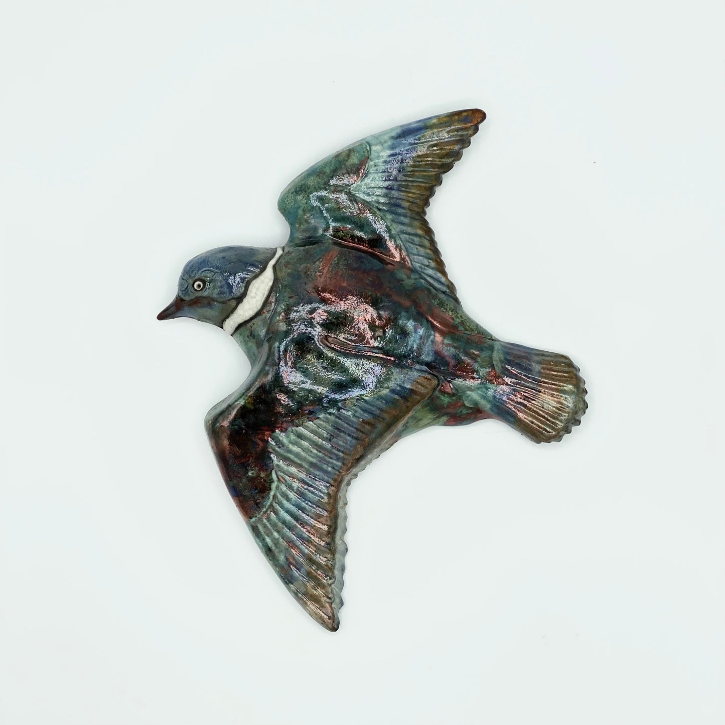 Raku Shorebird by Tim Isaac Pottery