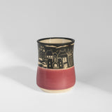 Tumbler w/ Cityscape in Red by Maru Pottery