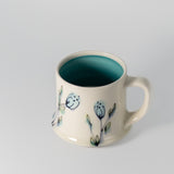 Floral Mug in Turquoise by Rachel De Condé Ceramics