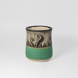 Tumbler w/ Fiddleheads in Green by Maru Pottery
