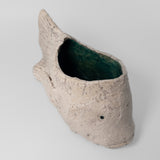 Raku Fish Planter in White by Barlicoco Pottery