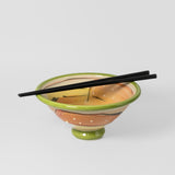 Noodle Bowl in Olive w/ Chopsticks by Keffer Pottery