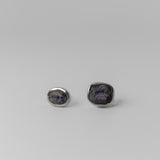 Mismatched Studs in Raw Sapphire & Denim Lapis by Jeneca Klausen