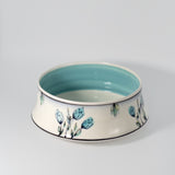 Floral Low Display Bowl in Jade Blue by Rachel De Condé Ceramics