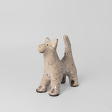Raku Dog in White by Barlicoco Pottery