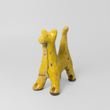 Raku Dog in Yellow by Barlicoco Pottery