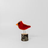 Northern Cardinal (Male) on Perch by The Glass Bakery