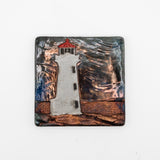 Raku Lighthouse Wall Tile by Tim Isaac Pottery