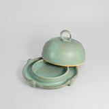 Butter Dish in Aqua by Poterie Ginette Arsenault