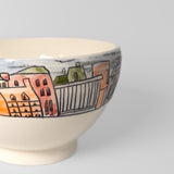 Cereal Bowl w/ Cityscape in Watercolour by Maru Pottery