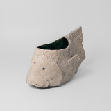 Raku Fish Planter in White by Barlicoco Pottery