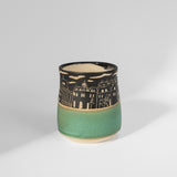 Tumbler w/ Cityscape in Green by Maru Pottery