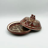 Butter Dish in Iron Red by Juggler’s Cove Pottery