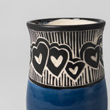 Tumbler w/ Hearts in Cobalt Blue by Maru Pottery