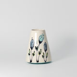 Floral Lucie Vase in Jade Blue by Rachel De Condé Ceramics