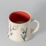 Floral Mug in Cranberry by Rachel De Condé Ceramics