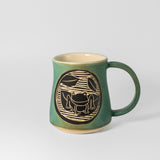 Mug w/ Aesop’s Fables in Green by Maru Pottery