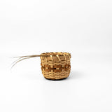 "6" Round Basket" in Black Ash with Braided Hemp #116 by Jackie Van Dijk