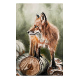 "Fox on Logs" Original Oil on panel by Terry Price