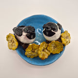Blue Skies Chickadees Wall Hanging by Mary Jane Lundy