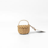 "Mini Gathering Basket" with handle in Black Ash & Sweetgrass #111 by Jackie Van Dijk