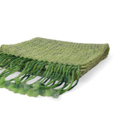 Hand-dyed Lime & Navy Scarf in Merino and Superwash Wool by Loominations