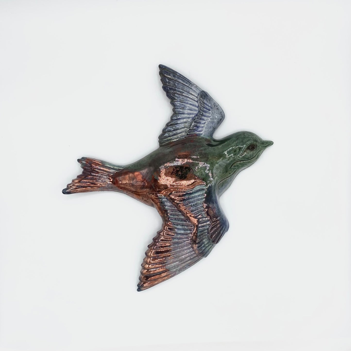 Raku Swallow by Tim Isaac Pottery