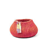 Felted Bowl in Pink with Hand Embroidery by Helen Rowlands