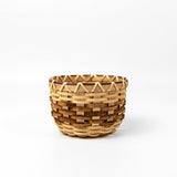 "Round Basket" in Black Ash, Cedar Bark & Red Osier #112 by Jackie Van Dijk