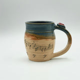 Mug w/ Music Note by Tim Isaac Pottery