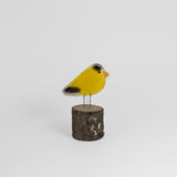 American Goldfinch on Perch by The Glass Bakery