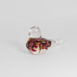 Nesting Bird in Rose Wine Cranberry by Glass Roots