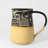 Mug w/ Cityscape in Yellow by Maru Pottery