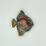 Raku Angelfish Dish by Tim Isaac Pottery