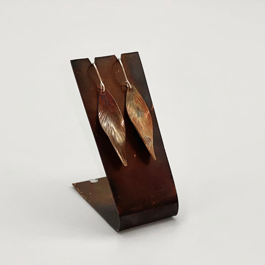 Copper Leaf Earrings by Five Crow Silver