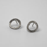 Silver Circle Stud Earrings by Five Crows Silver
