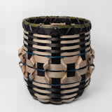 Basket in Black Ash & Sweetgrass with Back & Ribbon Accent #110 by Jackie Van Dijk