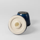 Salt & Pepper Shaker Set w/ Flowers in Cobalt Blue by Maru Pottery