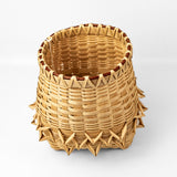 "Tall Pack Basket" in Black Ash & Red Osier Dogwood with Ribbon #109 by Jackie Van Dijk